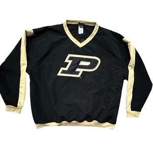Knights Apparel Purdue Boilermakers V-Neck Windshirt Black Gold Mens XL
